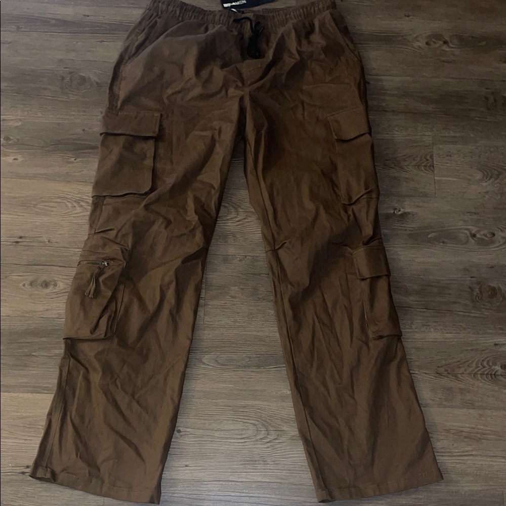 Fashion Nova Dark Brown Cargo Pants